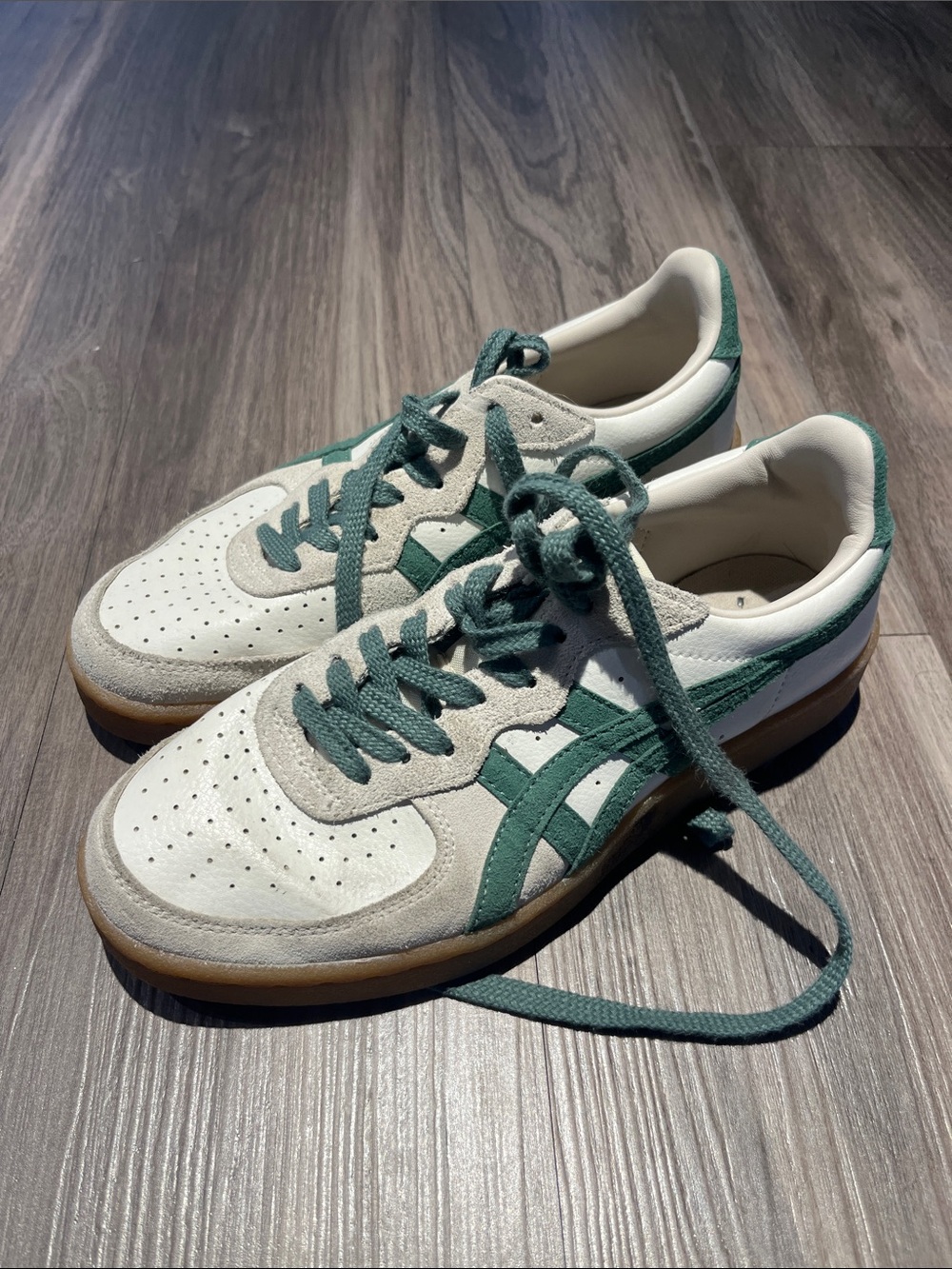 Onitsuka Tiger by Asics Cream & Green Retro Low-Top Sneakers